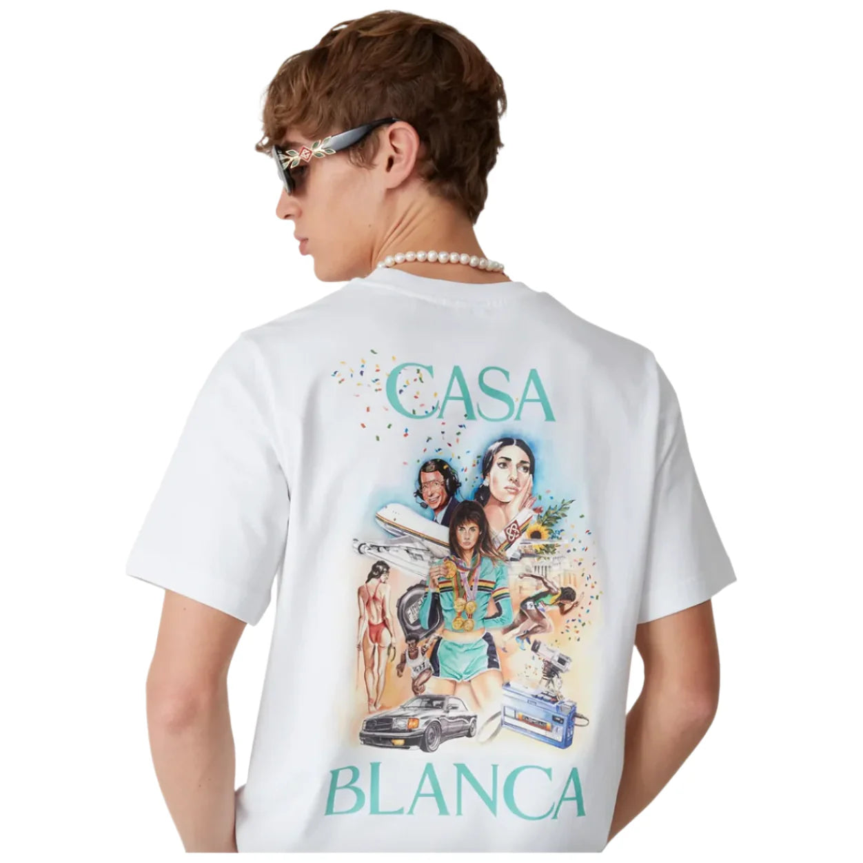 Casablanca Celebration Du Sport Printed T-Shirt in White